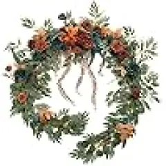 Fall Wedding Arch Flowers, Eucalyptus & Rose, Artificial Floral Garland for Mantle