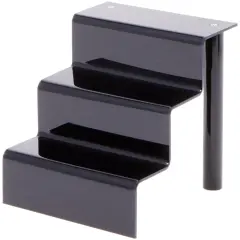Plymor Black Acrylic 3-Step Display Stairs, 6.25" H x 6" W x 6.5" D