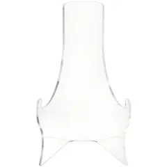 Plymor Clear Acrylic Elevated Flat Back Easel with Deep Support Ledges, 6.25" H x 3.5" W x 3.5" D