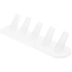 Plymor Frosted Acrylic Ring Finger Display, Five, 8.25" W x 2.25" D x 1.75" H