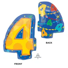 Number 4 Confetti Dots 20 Inch Foil Mylar Balloon