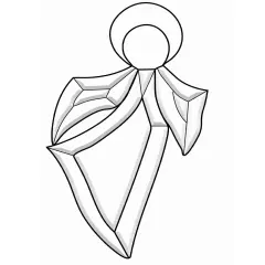 5" x 3-3/4" Exquisite Clear Glass Angel Bevel Cluster EC201