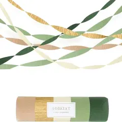 Wedding Party Decorations, 5 Rolls Olive Green Khaki Crepe Paper Streamers for Green Boho Wedding, Birthday, Bridal/Baby Shower