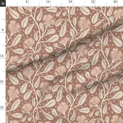 Various Fabrics by the Yard or Fat Quarter Earth Tone Floral Botanical Dots Flowers Vines Abstract Monochromatic Brown Beige Neutral Earthy Prairie Rustic Farmhouse Blush Custom Printed Fabric by Spoonflower