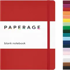Blank Journal Notebook, (Red), 160 Pages, Medium 5.6 inches x 8 inches - 100 GSM Thick Paper