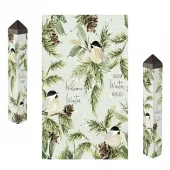 Winter Chickadee Art Peace Pole 20 Inches Tall