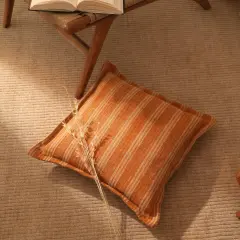 Double-Sided Stripe Cushion &ndash; 20 x 20 Inch Decorative Throw Pillow for Sofa, Bed, and Home D&eacute;cor &ndash; Stylish, Soft, and Durable Accent Cushion for Living Room, Bedroom, and Outdoor Seating