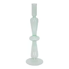 Elegant Glass Candle Holder Green