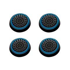 4pcs Black/Blue Silicone Thumbstick Grips Caps Analog by Insten for Xbox 360 Xbox One Sony PlayStation 2 3 4 Controller