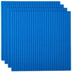 Strictly Briks 4 Pack Baseplates 10x10 in, Stackable Building Plates with 32 x 32 Studs, Mats, Bases, Boards, Sheets 100% Compatible with All Major Brands, Blue, Ages 3-14