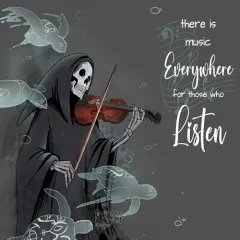 Loving Reaper There is music playing Edible Icing Sheets- Assorted Image Cake Toppers-Frosting Sheets- Cookies- Cupcake Toppers