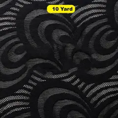 Swirl Lace 4-Way Stretch Nylon Spandex Lace in 6 Colorways Black