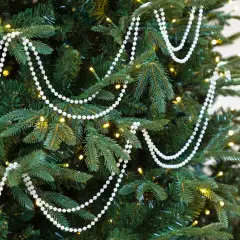 Northlight Shiny Beaded Christmas Garland -15' x .25" - Iridescent - Unlit Clear