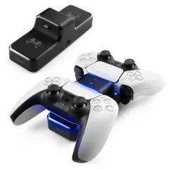 Controller Charger Compatible with PS5 &ndash; Dual Charging Station Dock with LED Indicator Light, Intended for PlayStation 5 Controller Accessories (Black)