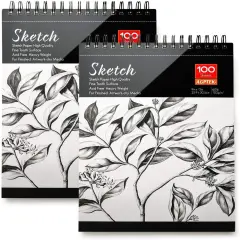 Sketch Book, Art Drawing Pad 9 X 12, 100 Sheets, 60lb/100g, 2 Pack