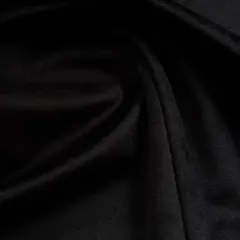 Giselle Velvet Upholstery Fabric 100% Polyester, 55" Wide, Flame Resistant & Durable Black