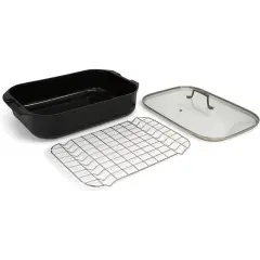 Blu. Cookware Roasting Pan with Lid and Roasting Rack, Non-Toxic