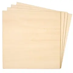 8 Pack Thin 8x8 Wood Squares for DIY Crafts, Unfinished 0.5 Inch Basswood Plywood for Laser Cutting, Wood Burning Brown