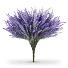 Butterfly Craze Lifelike Artificial Lavender Plants - Perfect for Crafting, Home Decor, and Weddings, Pair with Fake/Dried Flowers like Purple Roses, Nearly Natural Faux Silk Flowers, 8-Piece Bundle