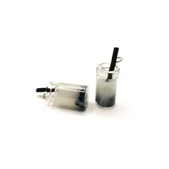 White Boba Milk Tea 3D Charms, 27x12mm