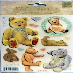 K & Company Teddy Friends Dimensional Stickers