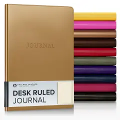 Gallery Leather Journal - Crafted in Maine, USA - Elegant Leather Writing Notebook with 192 Lined Pages - A Timeless Space for Your Thoughts - 8x5.5, Desk Lined Frprt Met Gold