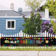 Here&rsquo;s to a Bright School Year Banner 120 x 20 Inch Colorful Welcome Back to School Yard Sign