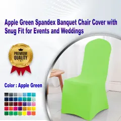 Apple Green Spandex Banquet Chair Cover with Snug Fit for Events and Weddings