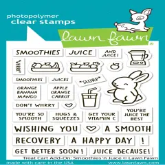 Lawn Fawn Clear Stamps-Treat Cart Smoothies 'n Juice Add-On