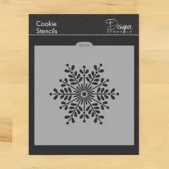 Retro Snowflake Cookie & Craft Stencil | CM042 by Designer Stencils | Cookie Decorating Tools | Baking Stencils for Royal Icing, Airbrush, Dusting Powder | Craft Stencils for Canvas, Paper, Wood | Reusable Food Grade Stencil
