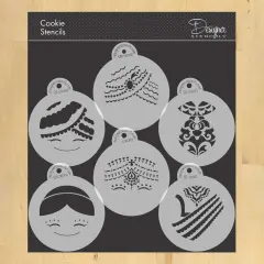 Indian Couple Cookie Stencil | C987 by Designer Stencils | Cookie Decorating Tools | Baking Stencils for Royal Icing, Airbrush, Dusting Powder | Reusable Plastic Food Grade Stencil for Cookies | Easy to Use & Clean Cookie Stencil
