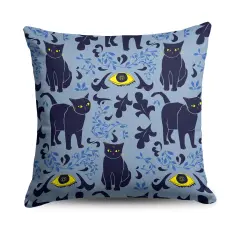 Halloween 18 Inch Throw Pillow Eyes and Cats