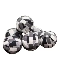 6-Set Buffalo Check Rag Balls Black & White
