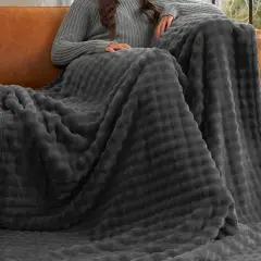 Ultra Soft Velvet Throw Blanket Lava Smoke 60X70 Inches