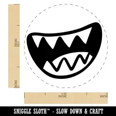 Big Cartoon Smile Sharp Shark Teeth Self-Inking Rubber Stamp Crafting Planners Fuchsia