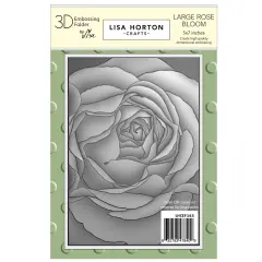 Lisa Horton Crafts Embossing Folder 5"X7"-Large Rose Bloom