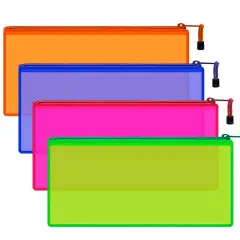 PVC Pencil Pouch Clear Colors 9.5x4.75 in &ndash; Neon &ndash; 96 Count