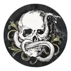 Sketchy Skull Shallow Round 7" Dessert Plates 8ct - Foil Stamping