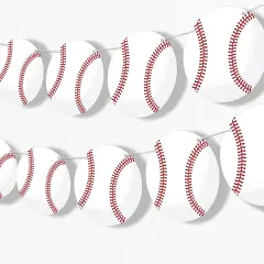 Big Dot of Happiness Baseball Garland Banner, Sports Birthday Party or Baby Shower Decorations Banner, 30 Feet of Cord, 15 Double-Sided Baseballs