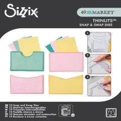 Sizzix Thinlits Set 10/Pkg, Snap and Swap by 49 and Market-Pockets