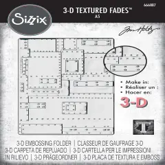 Sizzix 3D Texture Fades Embossing Folder A5 by Tim Holtz-Foundry