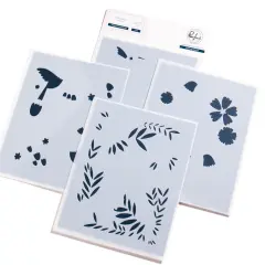 Pinkfresh Studio Stencils 4/Pkg-Happy Hummingbirds