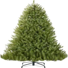Unlit Nordic Fir Christmas Tree, Full Artificial Hinged Holiday Tree with 6,800 Realistic Branch Tips and Sturdy Metal Base