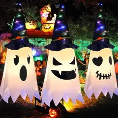 3 Pcs Light Up Hanging Ghosts