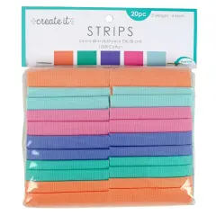 Fabric Editions Create It Assortment 2.5"X42" 20Pkg-5 Each Of 4 Designs -Pastel Solids