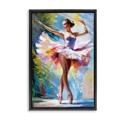 Stupell Industries Embrace In Motion Ballet Floater Framed Canvas Wall Art Design by Leon Devenice