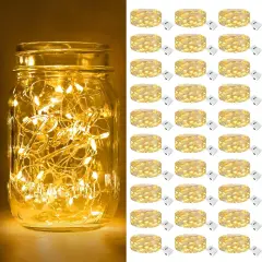 30 Pack String Lights Battery Operated - 7Ft, 20 Led, 3 Modes (Warm White)