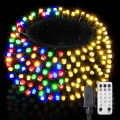 Christmas String Lights - 300 LED, 108FT (Warm White & Multicolor)