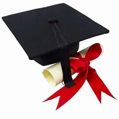 Black Graduation Cap and Diploma Edible Icing Image for 1/4 sheet cake