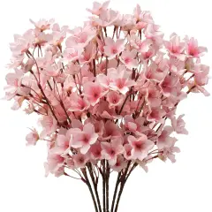 6PCS Artificial Cherry Blossom Flowers, Pink Faux Peach Blossom Branches Stems Silk Fake Flowers 15.7&rsquo;&rsquo; for Home Kitchen Wedding Party DIY Garden Decorations